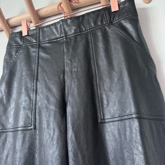 SPANX Black Faux Leather Joggers - Picture 6 of 14